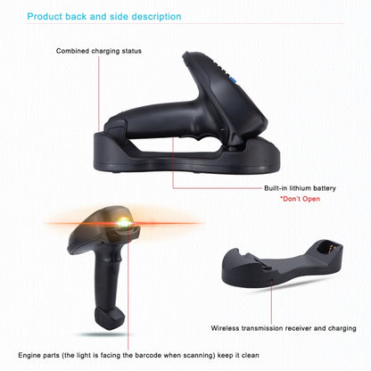 Wireless Barcode Reader Scanner Data Collector With 2.2-Inch LCD Screen, 1D Laser, 1D CCD Red Light, 2D