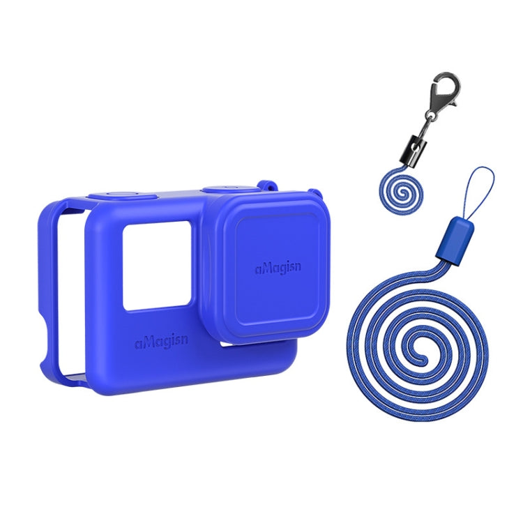 aMagisn Silicone Protection Case Sports Camera Protection Accessories, For Insta360 Ace Pro (Black), For Insta360 Ace Pro (Blue), For Insta360 Ace (Black), For Insta360 Ace (Blue)