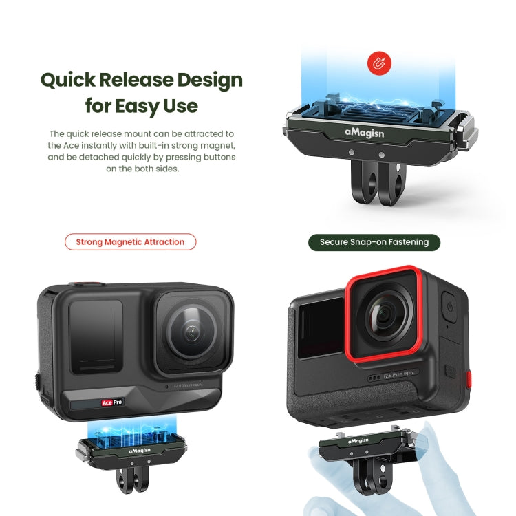 For Insta360 Ace / Ace Pro / X5 aMagisn Metal Magnetic Quick Release Sports Camera Accessories, Metal