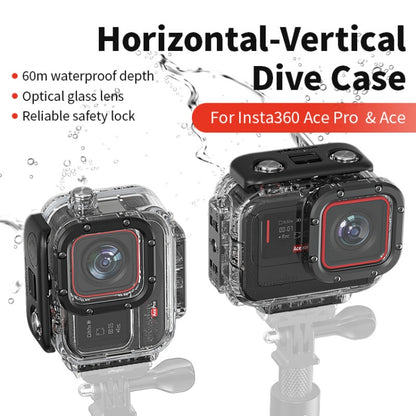 aMagisn Horizontal and Vertical Shooting Dive Shell 60m Waterproof Shell Accessories, For Insta360 Ace