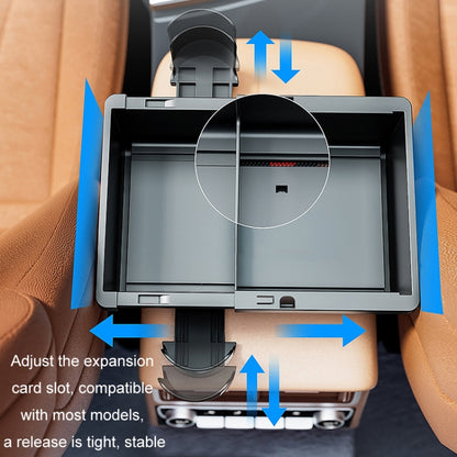 Car Seat Armrest Storage Box Adjustable Tissue Box