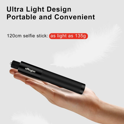 aMagisn 120cm Invisible Straight Pull Selfie Stick Sports Camera Accessories, Single Rod