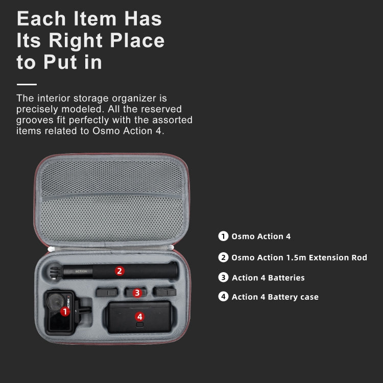 For DJI Osmo Action 4 aMagisn Medium Storage Pack Protection Movement Camera Accessories, For DJI Osmo Action 4