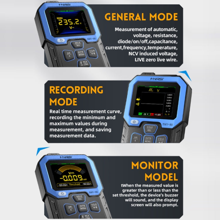 FNIRSI Fully Automatic Digital Display High Precision Intelligent Multimeter, DMT-99