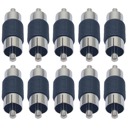 10pcs RCA Lotus Head Straight-through Male Monitoring Audio Adapter AV Butt Joint, RCA Male to RCA Male