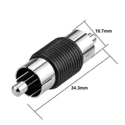 10pcs RCA Lotus Head Straight-through Male Monitoring Audio Adapter AV Butt Joint, RCA Male to RCA Male