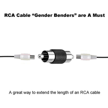 10pcs RCA Lotus Head Straight-through Male Monitoring Audio Adapter AV Butt Joint, RCA Male to RCA Male