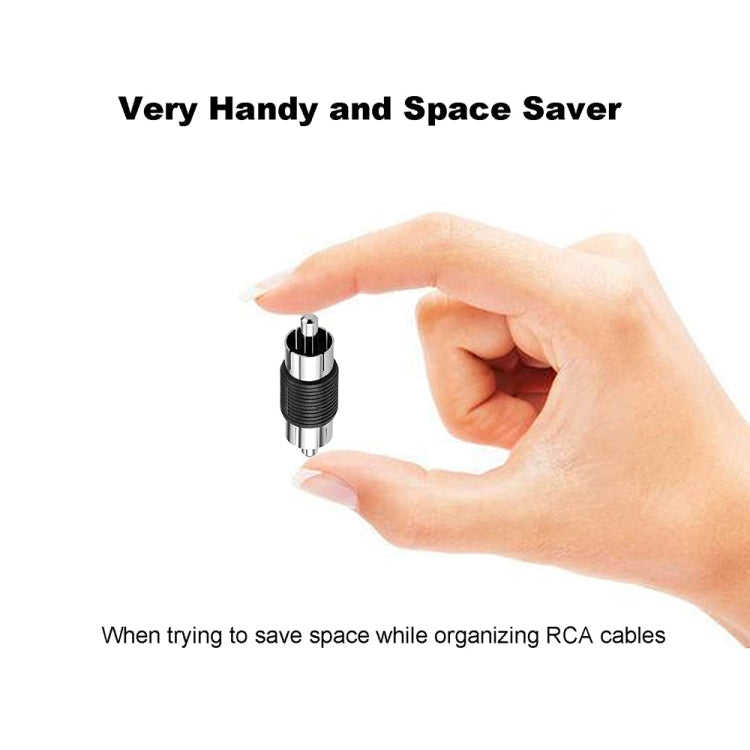 10pcs RCA Lotus Head Straight-through Male Monitoring Audio Adapter AV Butt Joint, RCA Male to RCA Male