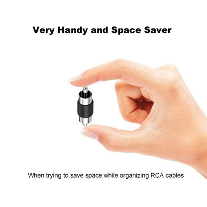 10pcs RCA Lotus Head Straight-through Male Monitoring Audio Adapter AV Butt Joint, RCA Male to RCA Male