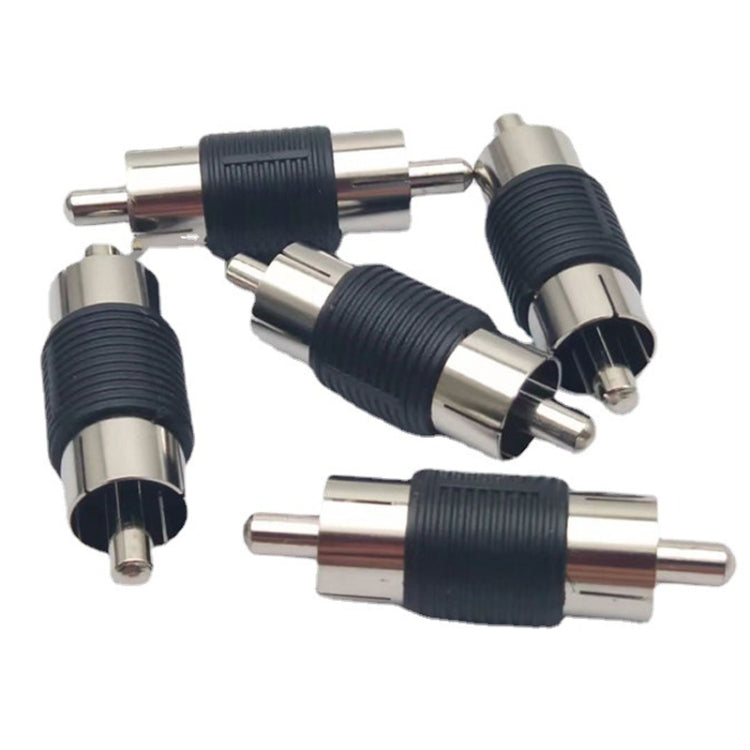 10pcs RCA Lotus Head Straight-through Male Monitoring Audio Adapter AV Butt Joint, RCA Male to RCA Male