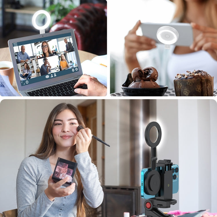 Cell Phone Magnetic Fill Light Portable Photo Pocket Lamp, White, Black