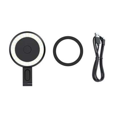 Cell Phone Magnetic Fill Light Portable Photo Pocket Lamp, White, Black
