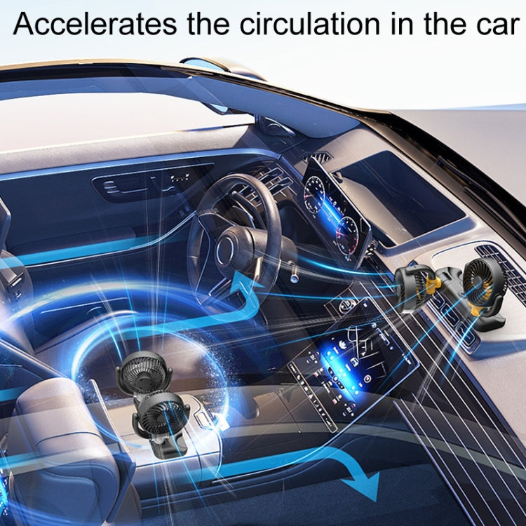 SUITU Car Foldable Cooling Fan Automobile Summer Temperature Reduction Fan, Dual 12V Cigarette Lighter Energized, Dual 24V Cigarette Lighter Energized, Dual 5V USB Energized, Single 12V Cigarette Lighter Energized, Single 24V Cigarette Lighter Energize...