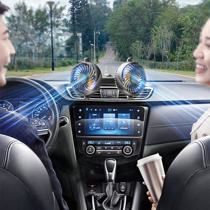 SUITU Car Foldable Cooling Fan Automobile Summer Temperature Reduction Fan, Dual 12V Cigarette Lighter Energized, Dual 24V Cigarette Lighter Energized, Dual 5V USB Energized, Single 12V Cigarette Lighter Energized, Single 24V Cigarette Lighter Energize...