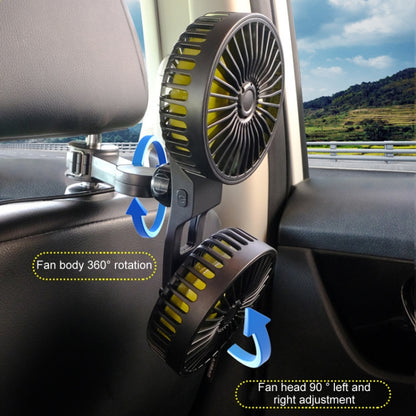 SUITU F4208 Car Cooling Fan Vehicle Rear Seatback USB Dual-Head Electrical Fan