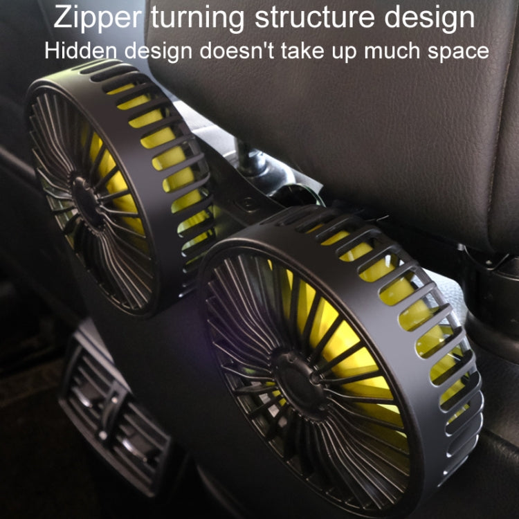 SUITU F4208 Car Cooling Fan Vehicle Rear Seatback USB Dual-Head Electrical Fan