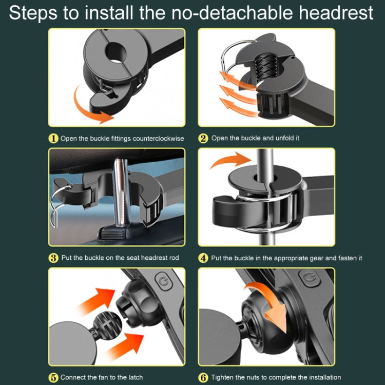 SUITU F4208 Car Cooling Fan Vehicle Rear Seatback USB Dual-Head Electrical Fan