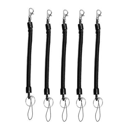 5pcs Spring Key Rope Plastic Keychain Environmentally Friendly Elastic Chain