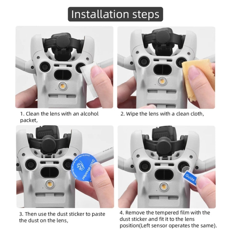 For DJI Mini 4 Pro Sensor / Lens Tempered Film Anti-scratch Protector, 2 Sets
