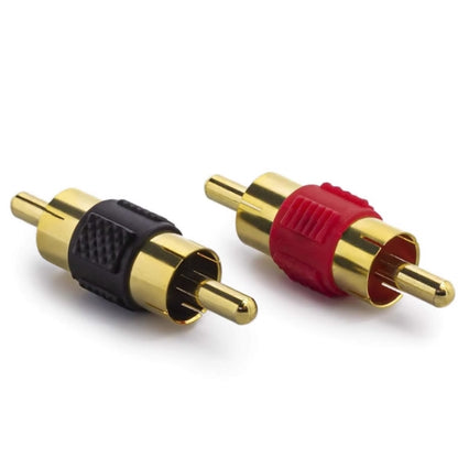 10pcs Gold-plated RCA Lotus Male to-Male  AV Audio Adapter, Gold-plated RCA Male Black