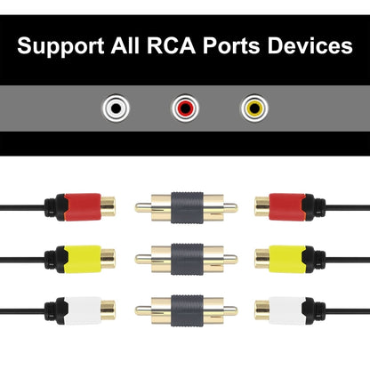 10pcs Gold-plated RCA Lotus Male to-Male  AV Audio Adapter, Gold-plated RCA Male Black