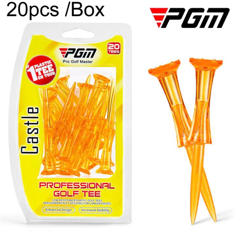 20pcs /Box PGM QT024 Golf Ball Tee Competition Ball Studs 8 Point Crown Tip Durable Anti-Hitting, Yellow, Green, Blue