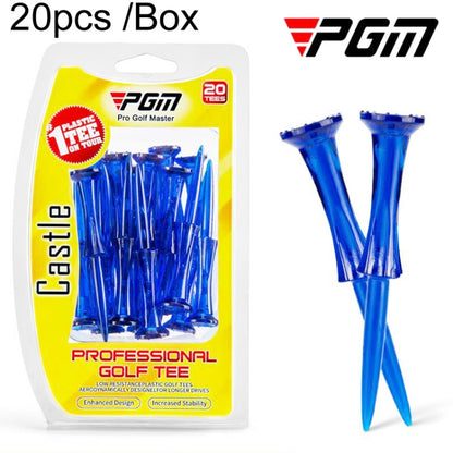 20pcs /Box PGM QT024 Golf Ball Tee Competition Ball Studs 8 Point Crown Tip Durable Anti-Hitting, Yellow, Green, Blue