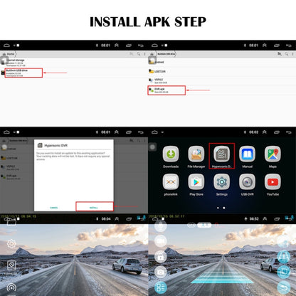720P High Definition Android Navigation Car Recorder USB Connection ADAS Driving Alert System Logger, Official Standard, 16G, 32G