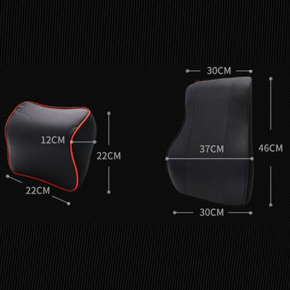 Leather Memory Foam All Season Car Seat Neck Support Cushion, Headrest+Waist Pad