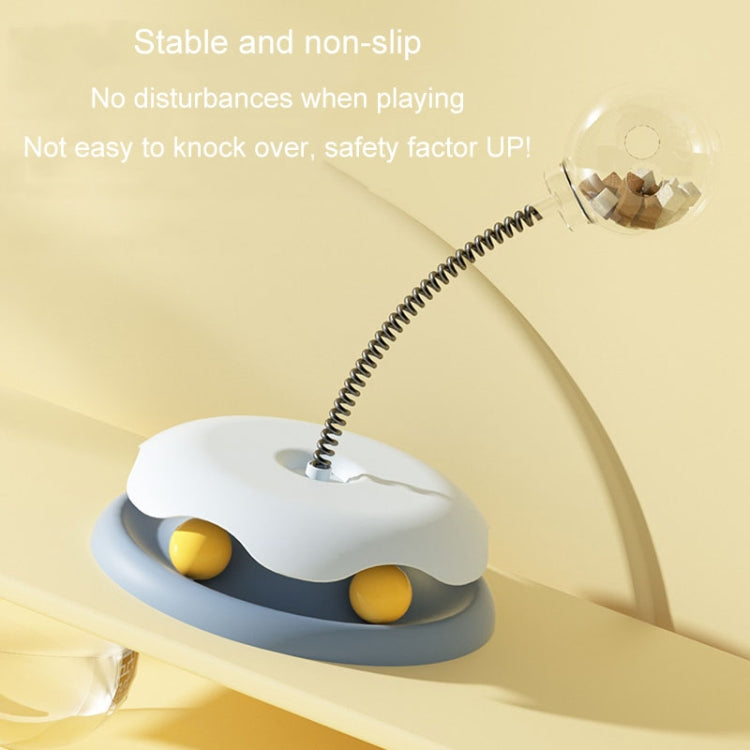 Teasing Cats Toy Turntable With Spring Leaky Food Ball Pet Cats Play Tray