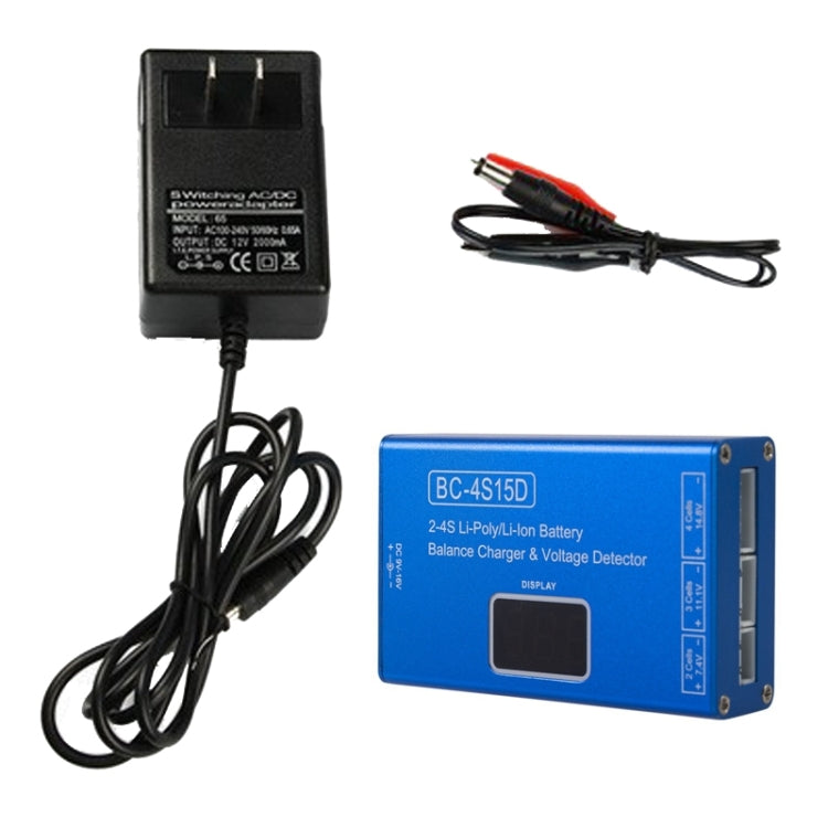 Li-Ion Battery LED Digital Display Balance Charging Case With Power Supply, US Plug, BC-4S15D