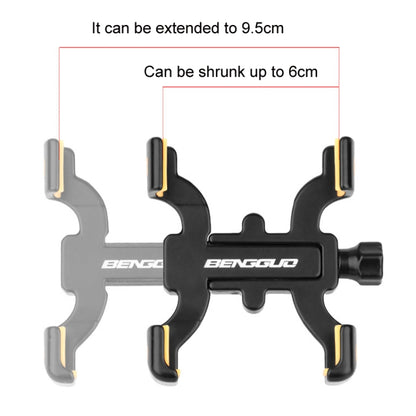 BENGGUO Bicycle Aluminum Alloy Four-claw Cycling Mobile Phone Holder, Handlebars, Stem Style, Rear View Mirror