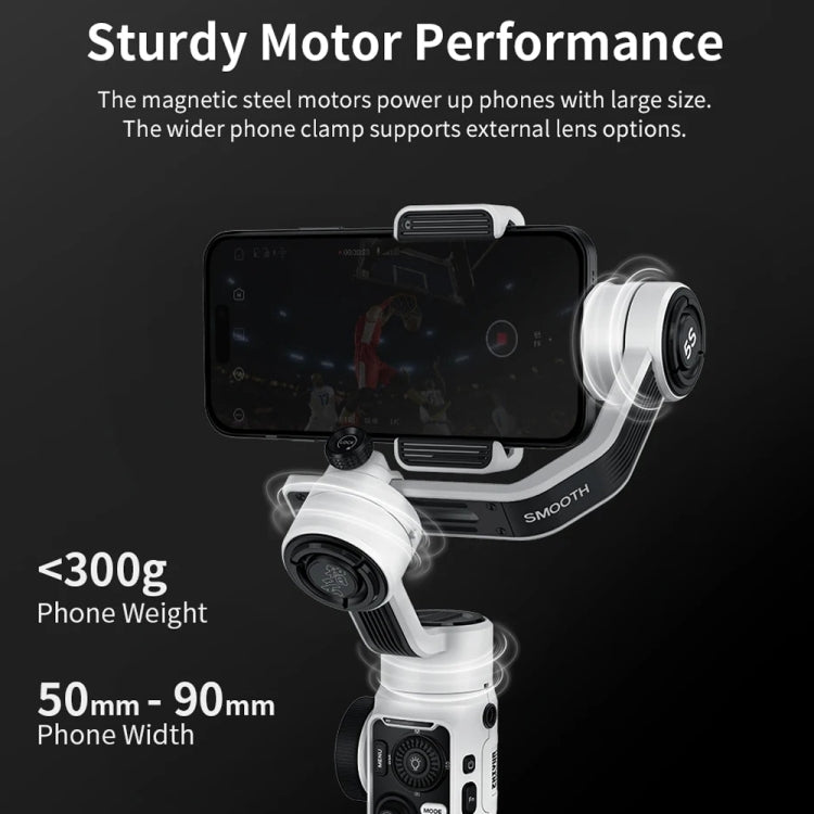 ZHIYUN Smooth 5S 3-Axis Smartphone Handheld Gimbals Stabilizer, Smooth 5S Standard White