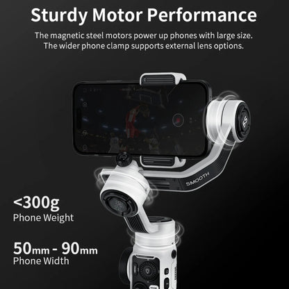 ZHIYUN Smooth 5S 3-Axis Smartphone Handheld Gimbals Stabilizer, Smooth 5S Standard White