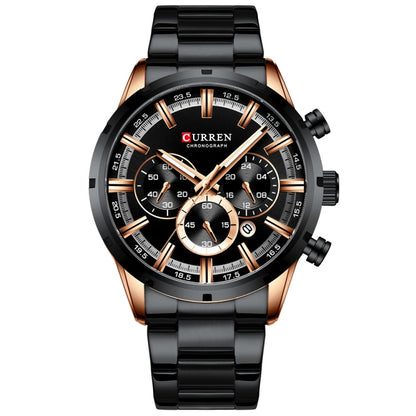 Curren M8355 Men Watch Waterproof Quartz Six Stitches Calendar Steel Belt Business Watch