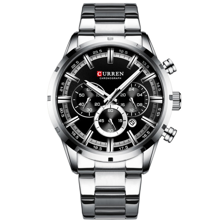 Curren M8355 Men Watch Waterproof Quartz Six Stitches Calendar Steel Belt Business Watch