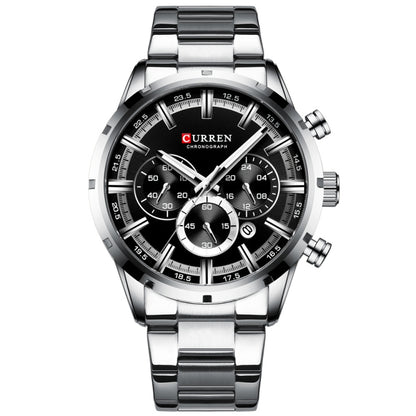 Curren M8355 Men Watch Waterproof Quartz Six Stitches Calendar Steel Belt Business Watch
