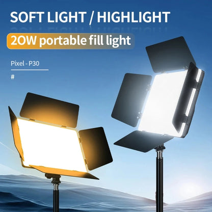 Pixel  P30 20W 2500-6500K 2400Lux Dual Color Temperature Photography Fill Light, P30