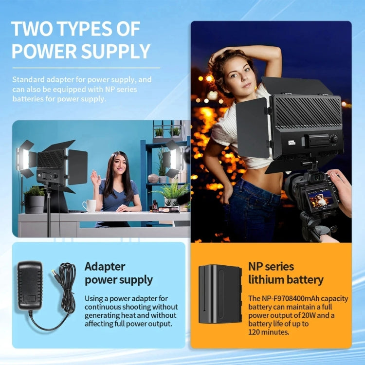 Pixel  P30 20W 2500-6500K 2400Lux Dual Color Temperature Photography Fill Light, P30