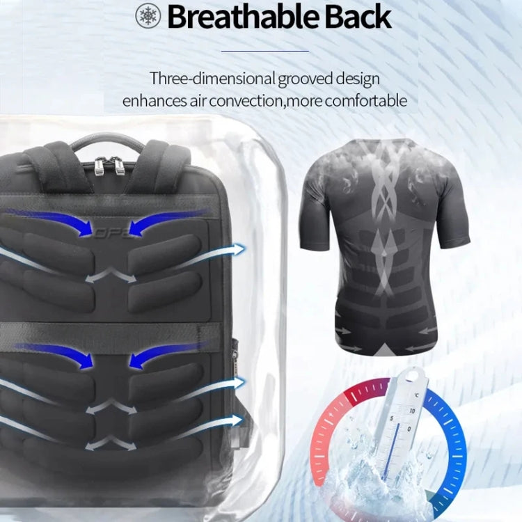 Bopai Large-Capacity Waterproof Business Laptop Backpack With USB+Type-C Port, 61-122891, 61-122631C