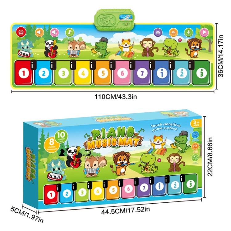 Children Piano Mat Footsteps Music Dancing Blanket Parent-Child Multifunctional Game Blanket, 110x36cm