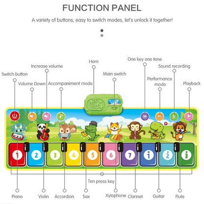 Children Piano Mat Footsteps Music Dancing Blanket Parent-Child Multifunctional Game Blanket, 110x36cm