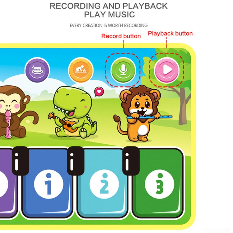 Children Piano Mat Footsteps Music Dancing Blanket Parent-Child Multifunctional Game Blanket, 110x36cm
