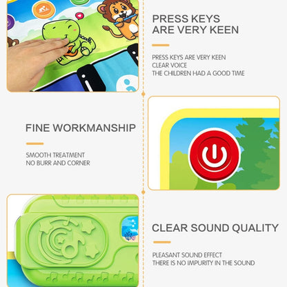 Children Piano Mat Footsteps Music Dancing Blanket Parent-Child Multifunctional Game Blanket, 110x36cm