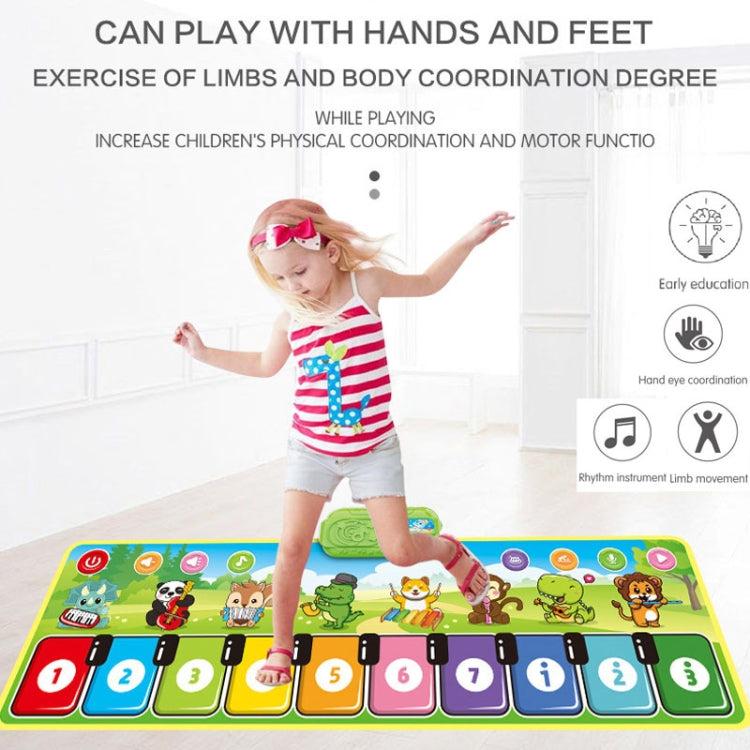 Children Piano Mat Footsteps Music Dancing Blanket Parent-Child Multifunctional Game Blanket, 110x36cm