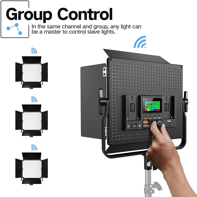 Pixel K80 RGB 45W 2600-10000K 552 LEDs Photography Fill Light Panel Lamp With LCD Display,US Plug, K80 RGB