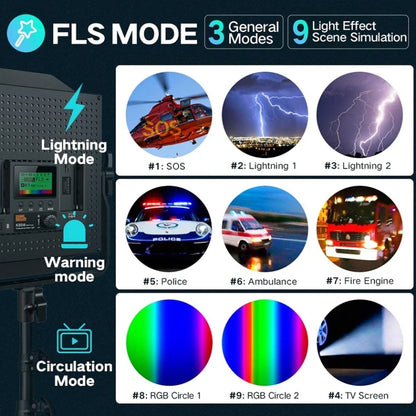 Pixel K80 RGB 45W 2600-10000K 552 LEDs Photography Fill Light Panel Lamp With LCD Display,US Plug, K80 RGB