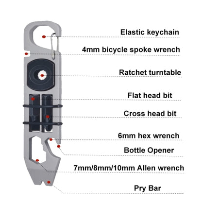 Multifunctional Outdoor Survival and Self-defense Ratchet Crowbar Tool EDC Bottle Opener, Multifunctional Ratchet Crowbar