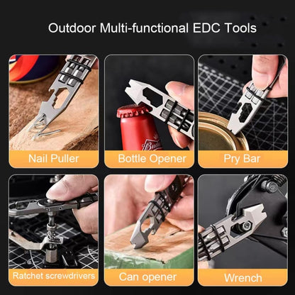 Multifunctional Outdoor Survival and Self-defense Ratchet Crowbar Tool EDC Bottle Opener, Multifunctional Ratchet Crowbar