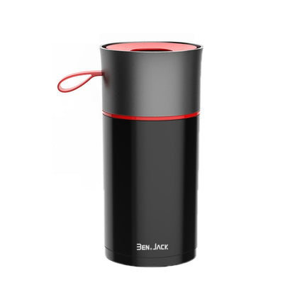 BEN.JACK Cylindrical Car Water Cup Holder Tissue Box, White Red, Black Gray, Black Red